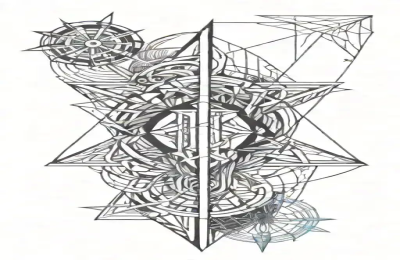unique gemini geometric tattoo