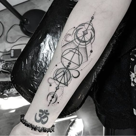 unique gemini geometric tattoo