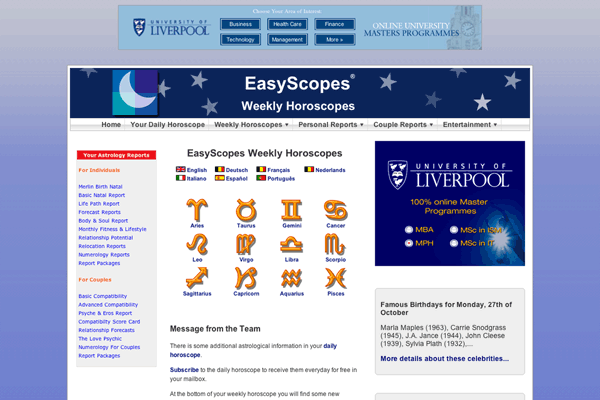 easyscopes horoscopes