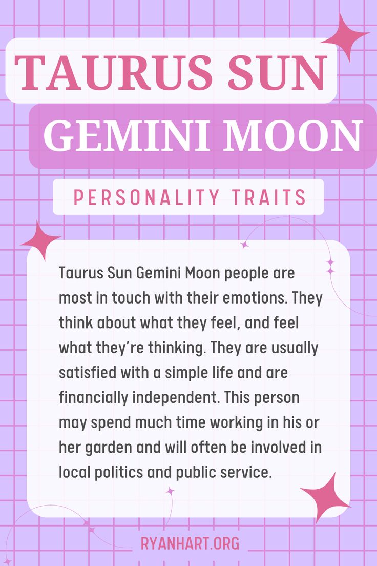 taurus sun gemini moon