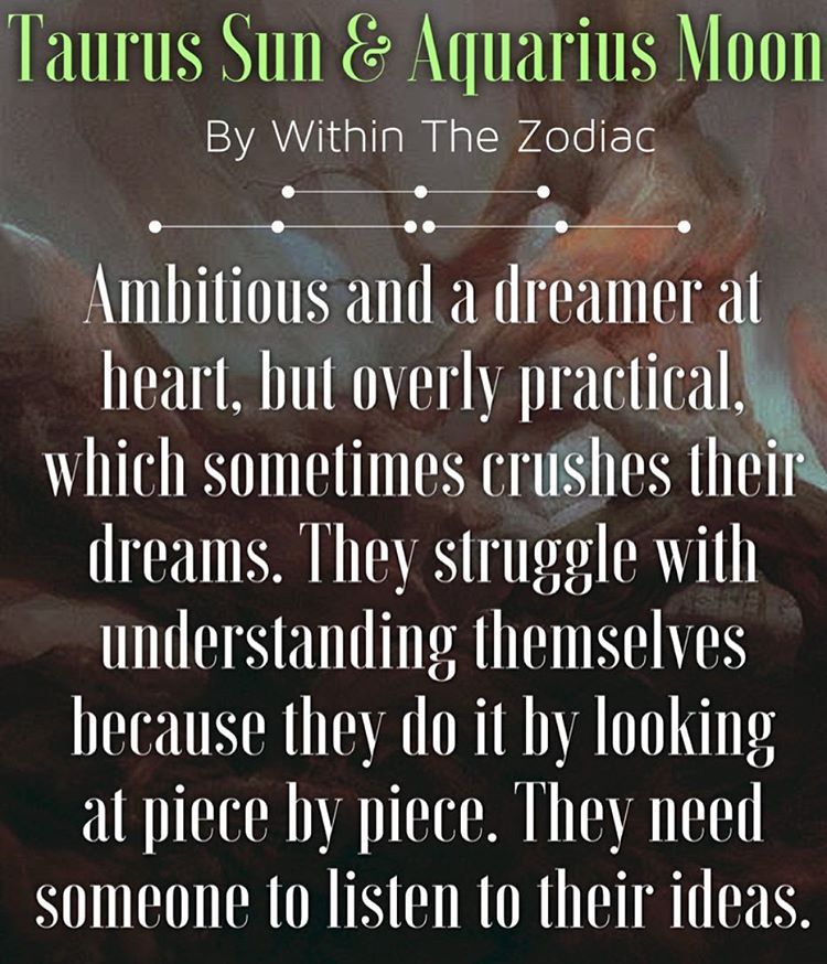 sun aquarius moon taurus