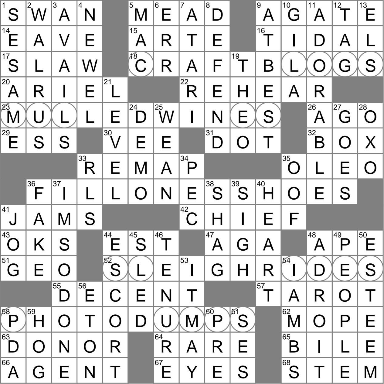 divination deck crossword clue