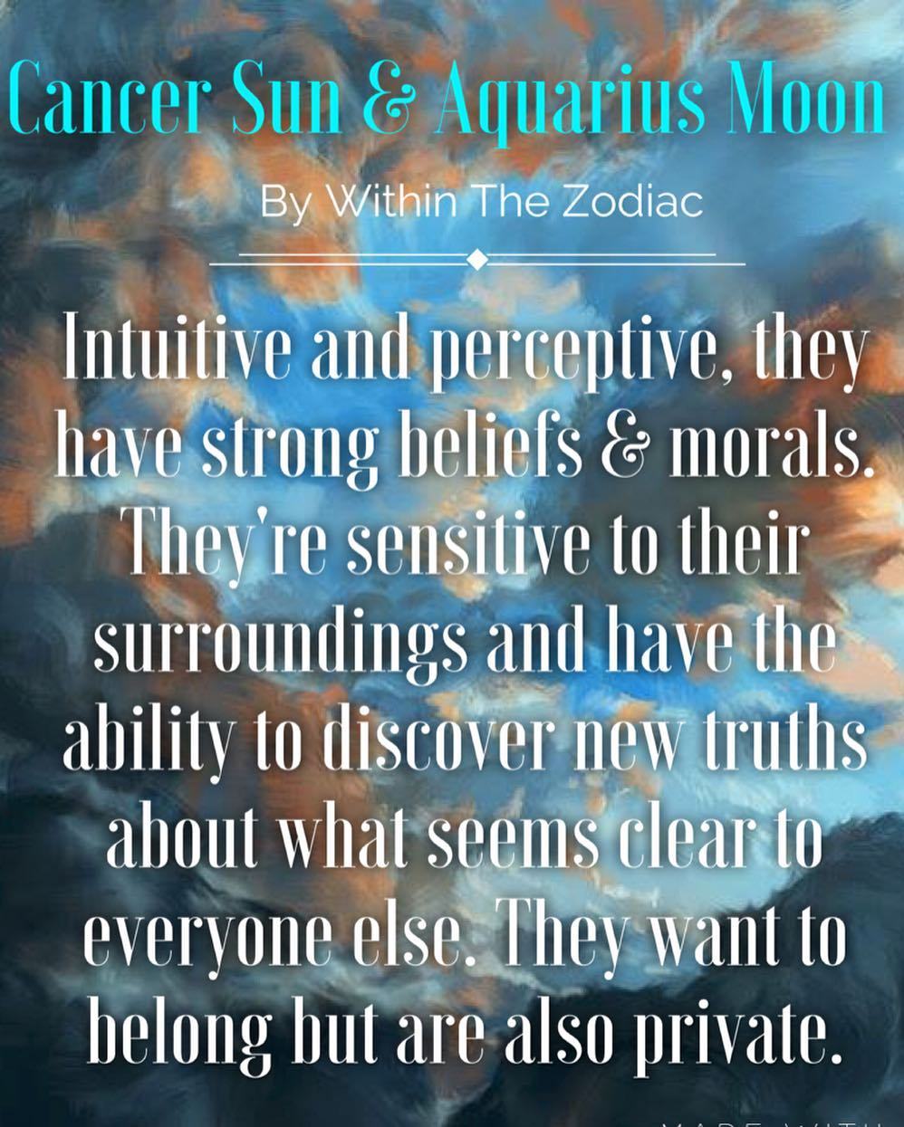 cancer sun with aquarius moon